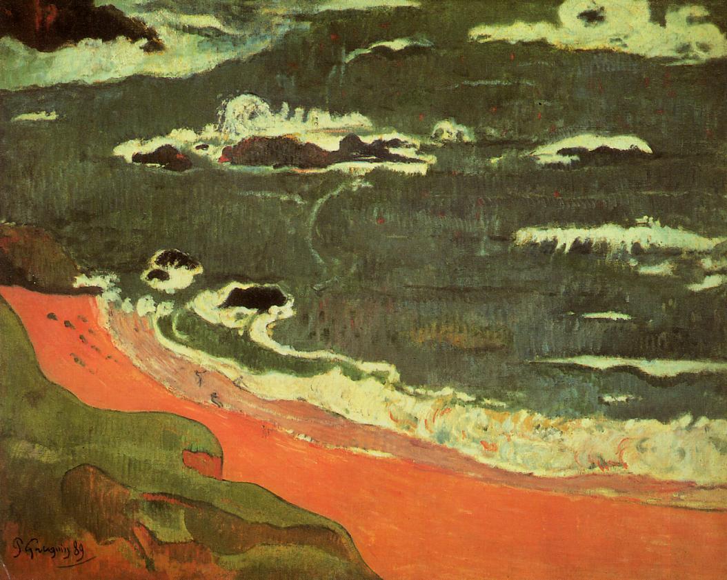 Beach at Le Pouldu - Paul Gauguin Painting